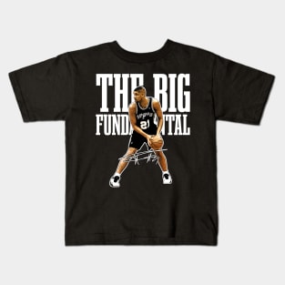 Tim Duncan The Big Fundamental Basketball Signature Vintage Retro 80s 90s Bootleg Rap Style Kids T-Shirt